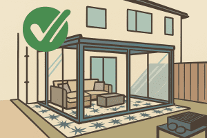 Glass room graphic checked